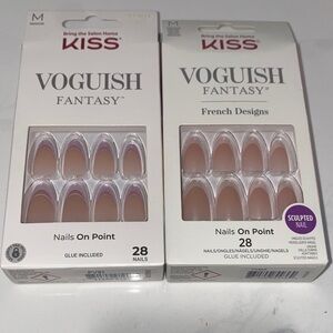 KISS Voguish Fantasy French Designs Nail Set - Pink and White